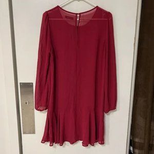 Pleated chiffon drop waist dress